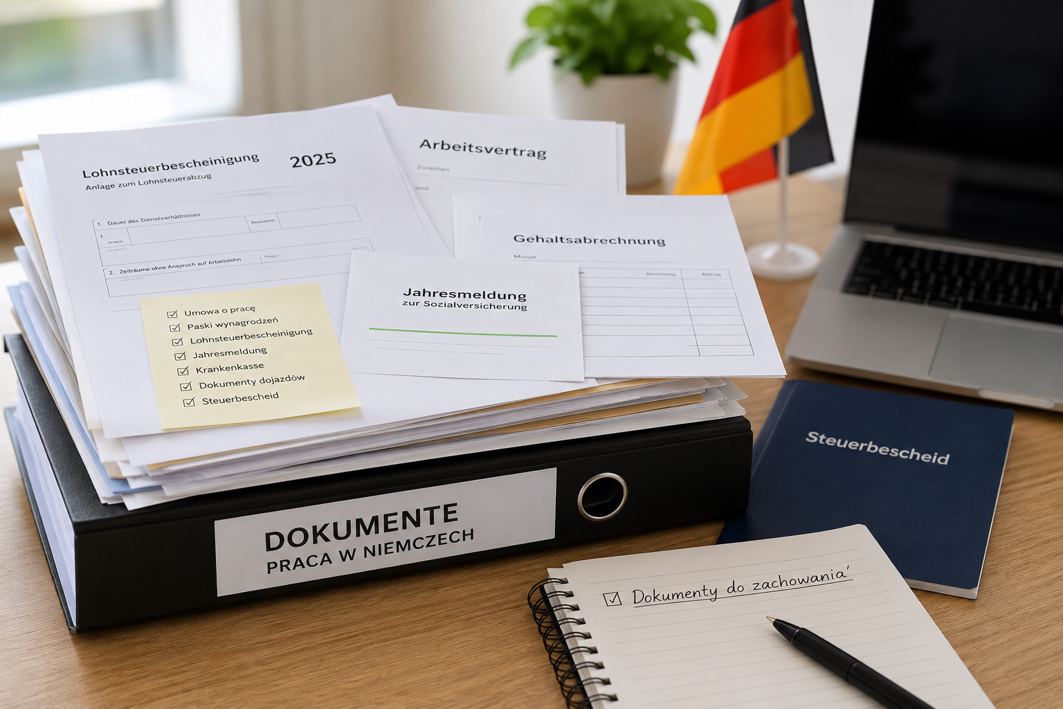 Jakie dokumenty zachować po zakończeniu pracy w Niemczech? Lista dokumentów 2026 cz.II