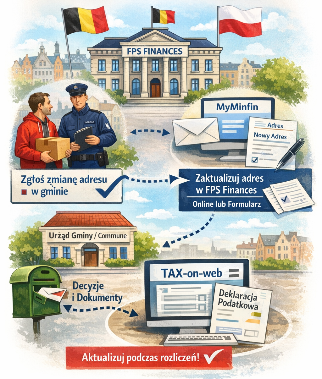 Jak można zmienić adres w belgijskim urzędzie skarbowym?