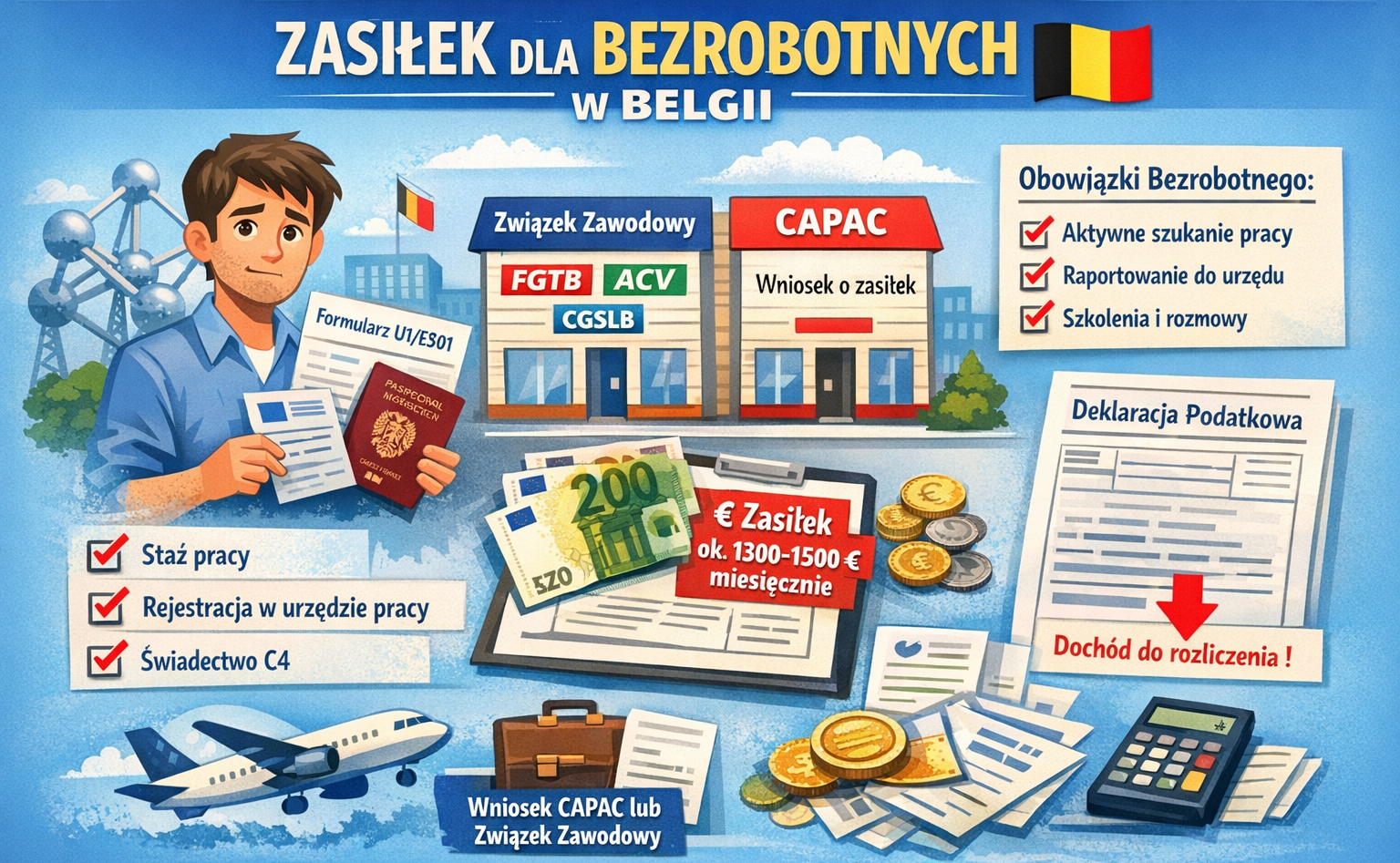 Jak uzyskać zasiłek dla bezrobotnych w Belgii?