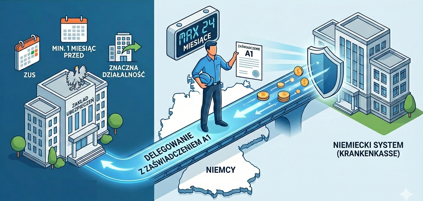 Kiedy pracownik oddelegowany do pracy w Niemczech może zachować polskie ubezpieczenie społeczne?