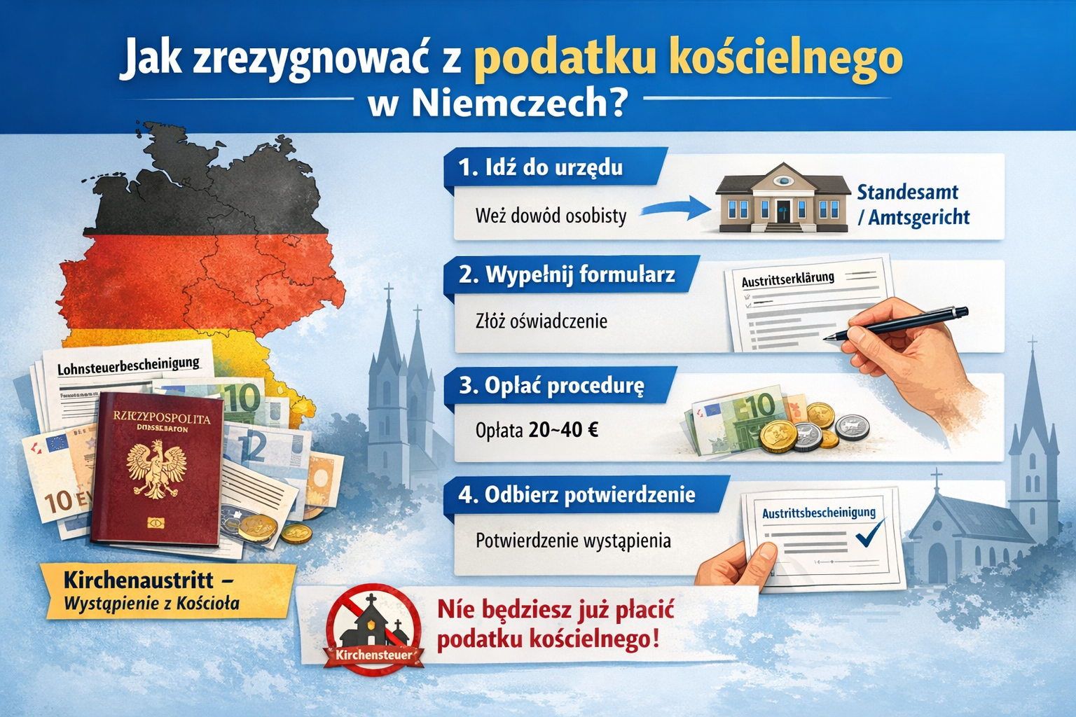 Jak zrezygnować z podatku kościelnego w Niemczech?