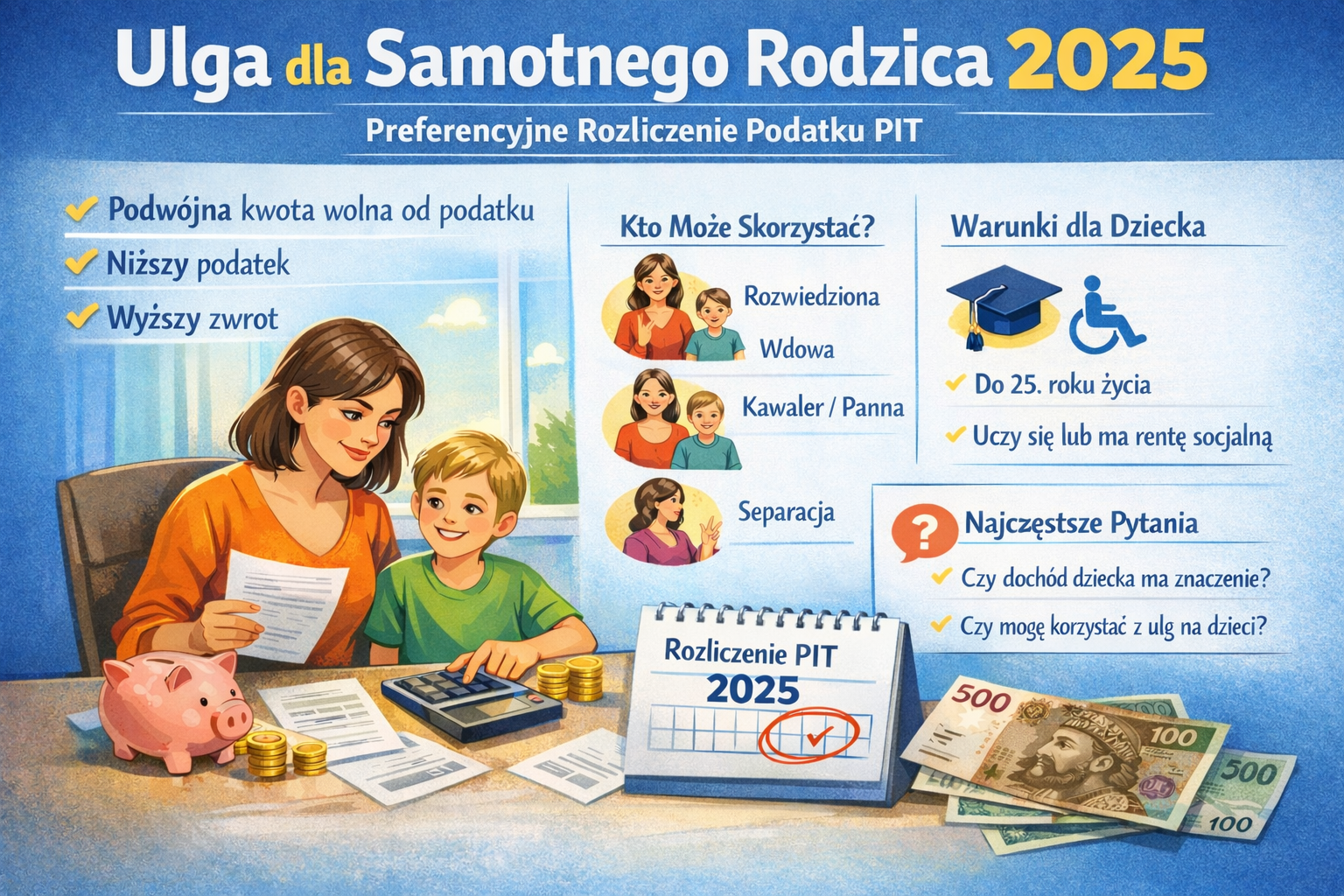 Ulga dla samotnego rodzica za 2025 rok