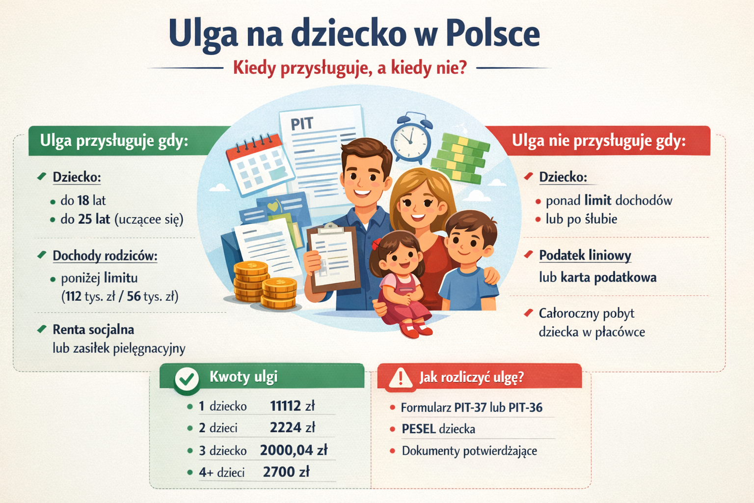 Ulga na dziecko w Polsce – kiedy przysługuje, a kiedy nie?