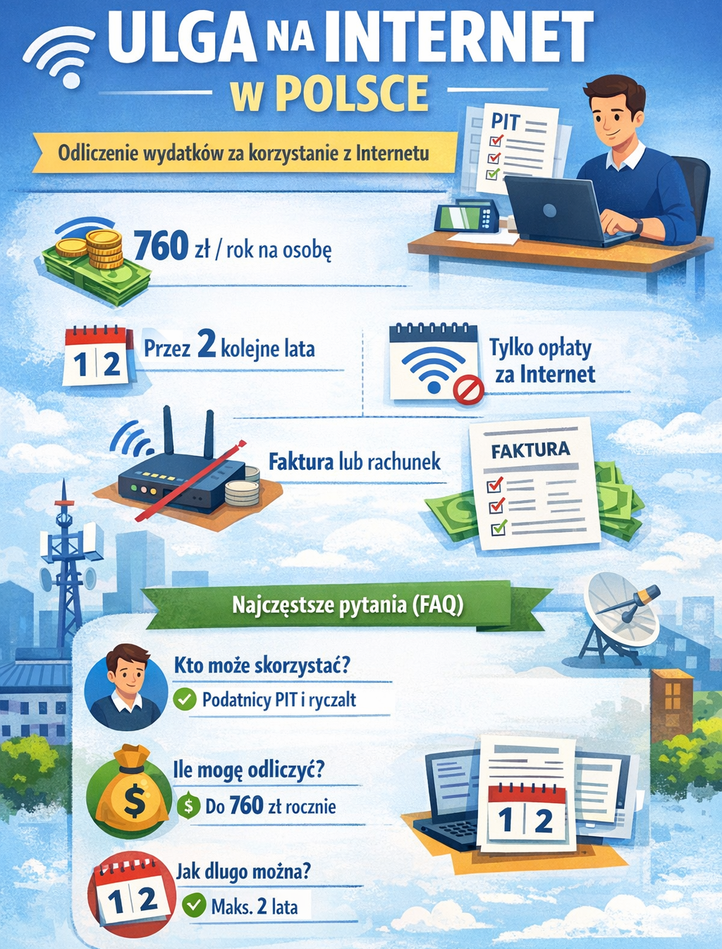 Komu przysługuje ulga na internet?