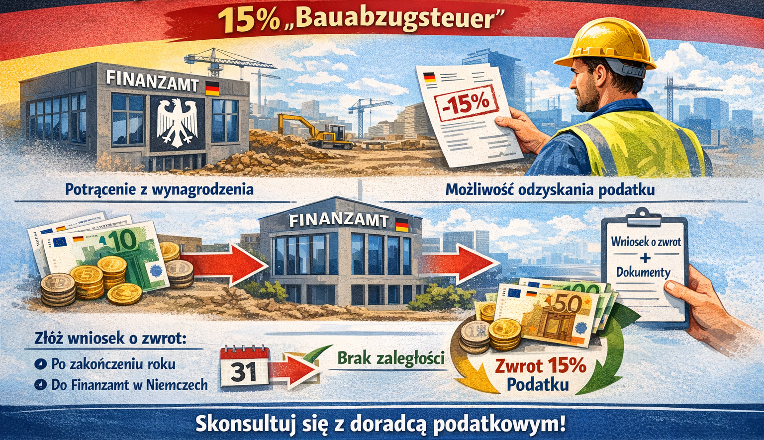 Zleceniodawca potrącił Ci podatek budowlany w 2025 r.? — Jak i kiedy możesz wnioskować o jego zwrot